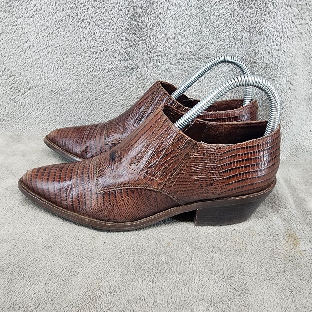 Circle S Shoes Womens Size 7.5 Brown Leather Western Ankle Boots
